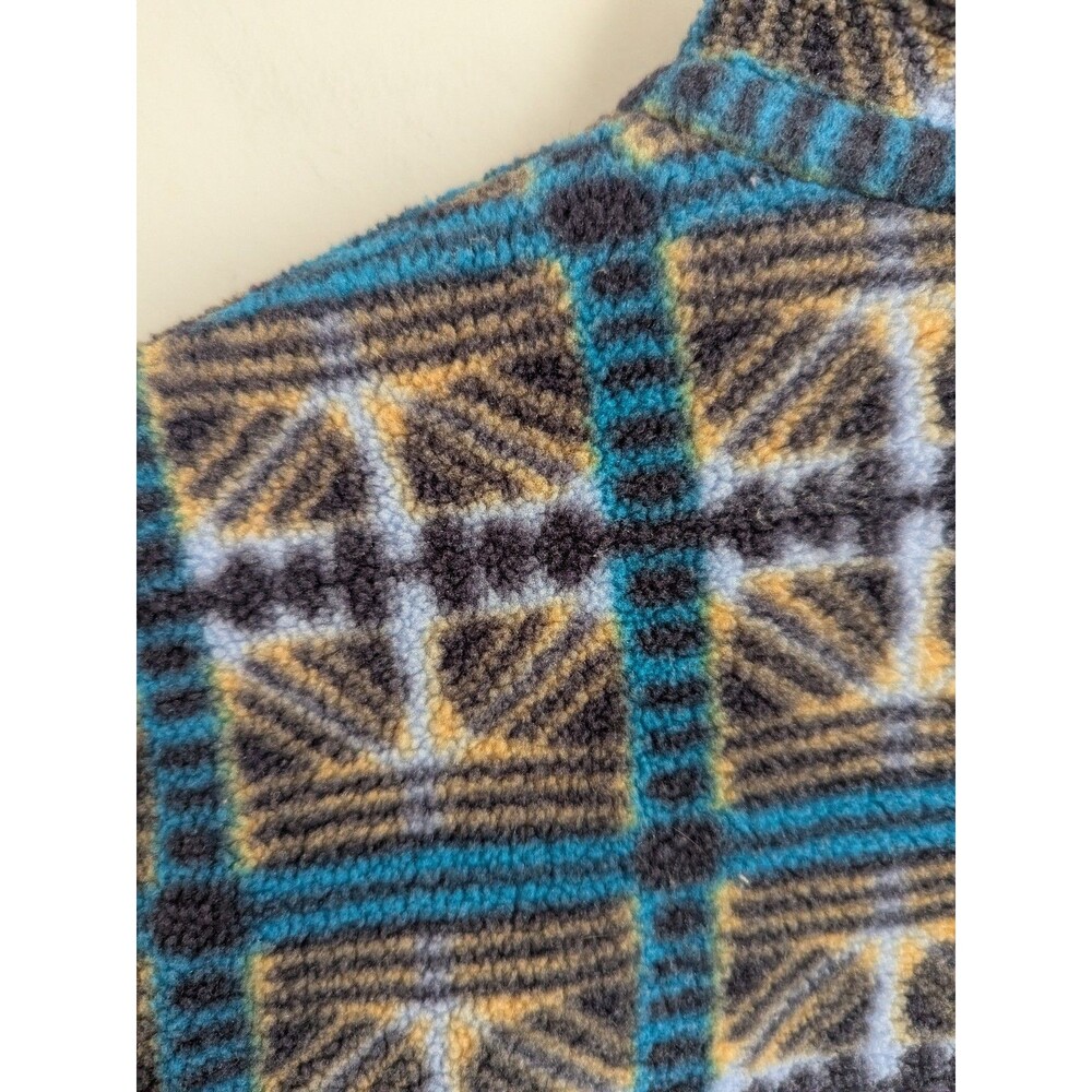 Patagonia Synchilla Snap T Womens M Pullover Fleece Turquoise Blue Print *Read* - Picture 6 of 11